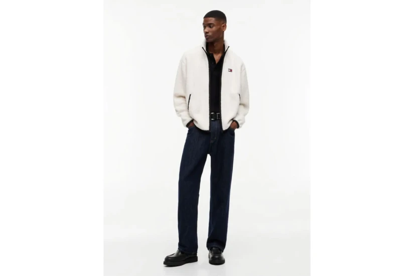 Tommy Jeans Badge Teddy Relaxed Ζακέτα Sherpa Ανδρική (DM0DM22345 AEF)