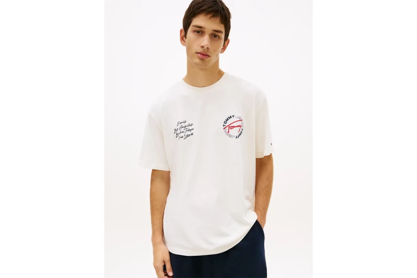 Tommy Jeans Circular Back Logo Relaxed Ανδρικό Κοντομάνικο T-Shirt