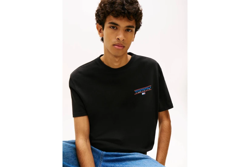 Tommy Jeans Regular Fit Poster Ανδρικό Κοντομάνικο T-Shirt Μαύρο, Διάφορα Χρώματα
