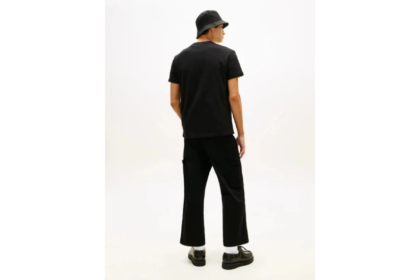 Tommy Jeans Regular Fit Vintage Logo Ανδρικό Κοντομάνικο T-Shirt Μαύρο, Εκρού