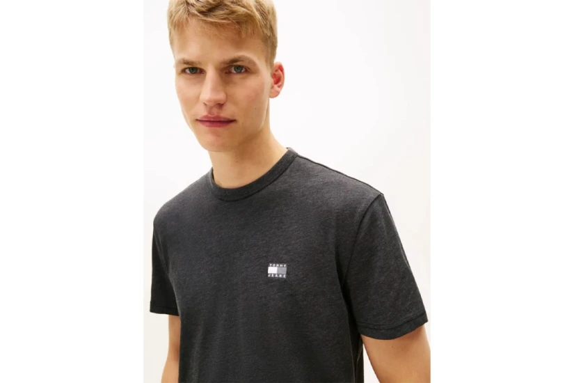 Tommy Jeans Regular Badge Ανδρικό Κοντομάνικο T-Shirt Γκρι Σκούρο