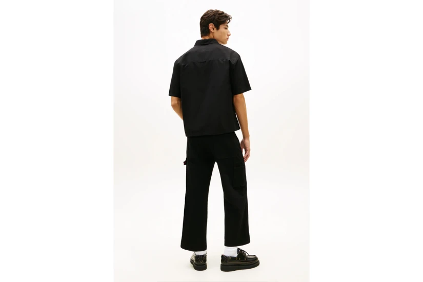 Tommy Jeans Boxy Skater Ανδρικό Κοντομάνικο Πουκάμισο Μαύρο
