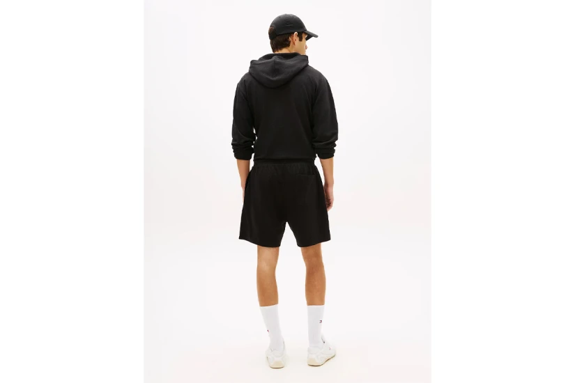 Tommy Jeans Logo Waffle Knit Sweat Ανδρικό Αθλητικό Σορτς Μαύρο