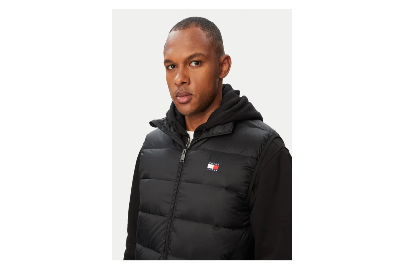 Tommy Jeans Light Down Packable Ανδρικό Αμάνικο Μπουφάν Μαύρο
