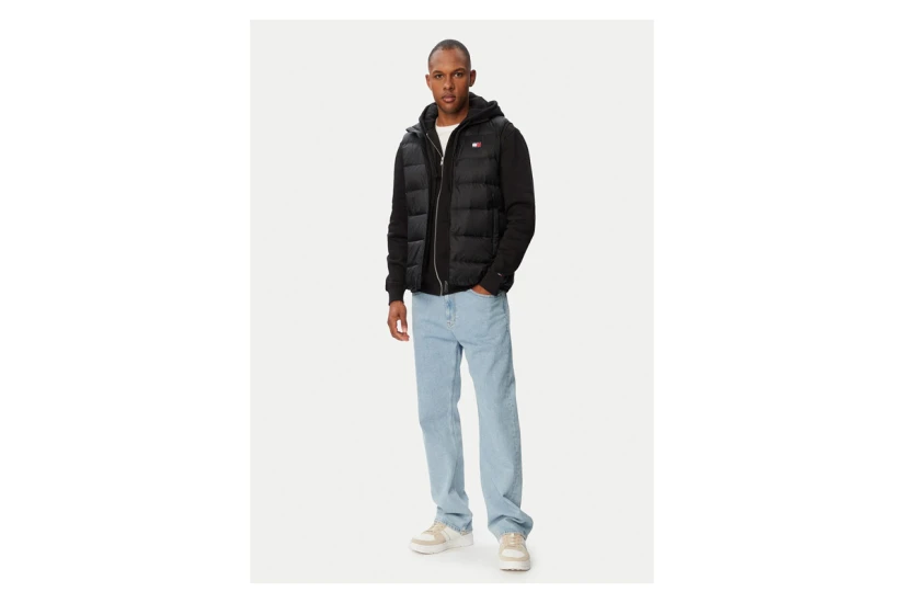 Tommy Jeans Light Down Packable Ανδρικό Αμάνικο Μπουφάν Μαύρο