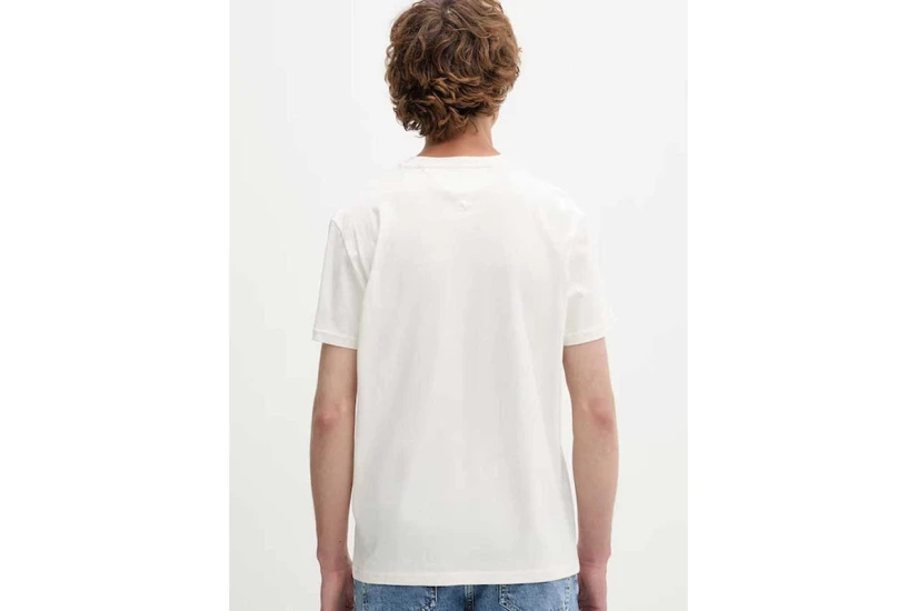 Tommy Jeans Slim Graphic Tee Ανδρικό Κοντομάνικο T-Shirt Εκρού