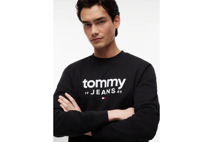 Tommy Jeans Ανδρικό Μακρυμάνικο Φούτερ Μαύρο