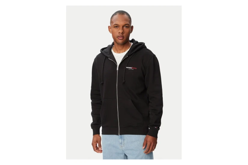 Tommy Jeans DNA Backprint Ανδρική Βαμβακερή Ζακέτα με Κουκούλα Μαύρη