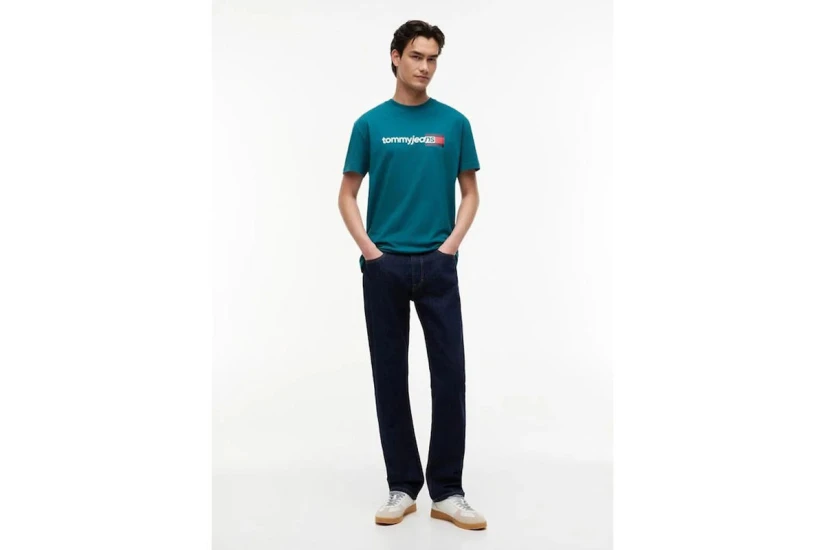 Tommy Jeans Ανδρικό Κοντομάνικο T-Shirt Πετρόλ 