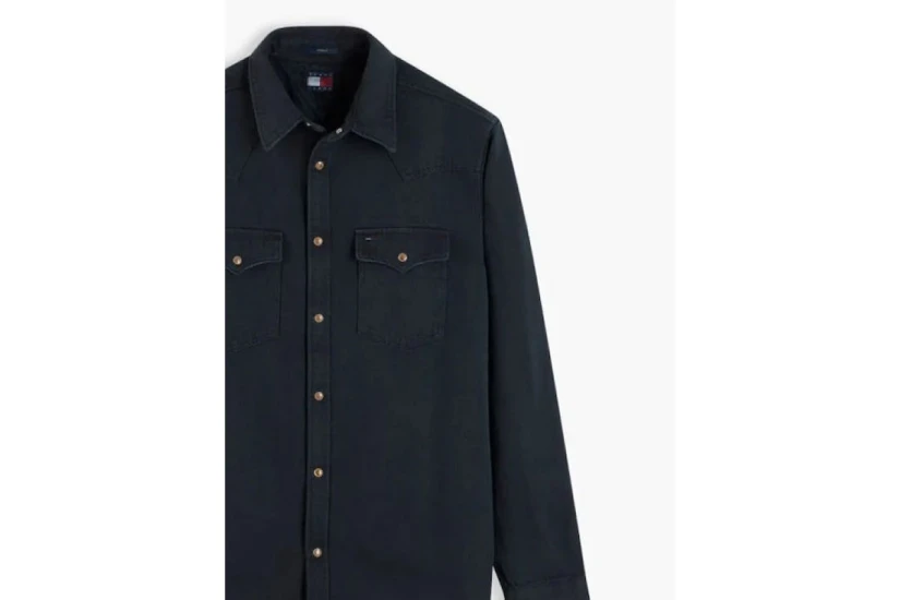 Tommy Jeans Washed Denim Western Τζιν Πουκάμισο Μακρυμάνικο Ανδρικό (DM0DM23518 BDS)