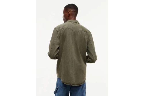 Tommy Jeans Washed Denim Western Τζιν Πουκάμισο Μακρυμάνικο Ανδρικό (DM0DM23518 M04)