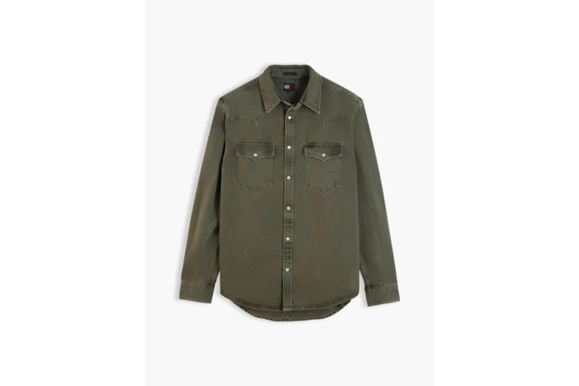 Tommy Jeans Washed Denim Western Τζιν Πουκάμισο Μακρυμάνικο Ανδρικό (DM0DM23518 M04)