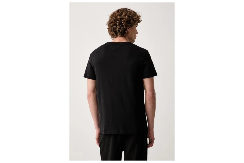Tommy Jeans Signature Chest Slim Fit Ανδρικό Κοντομάνικο T-Shirt Μαύρο