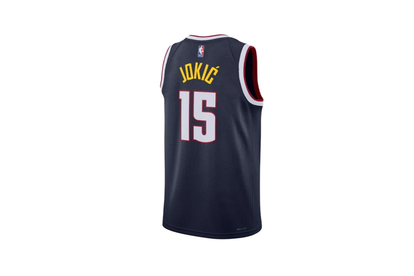 Nike Dri-FIT NBA Nikola Jokic Denver Nuggets Icon Edition Ανδρική Μπασκετική Φανέλα Μπλε Σκούρο, Κίτρινη