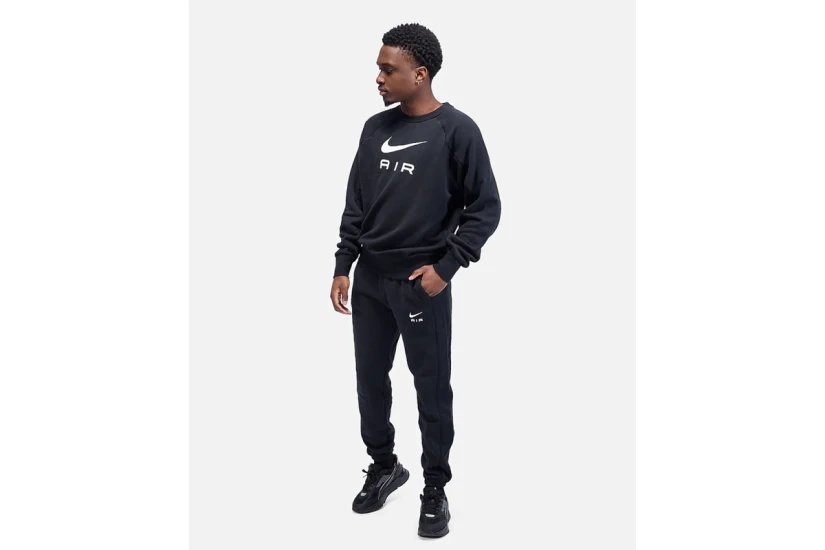 Nike Sportswear Air Ανδρική Μακρυμάνικη Μπλούζα με Λαιμόκοψη Μαύρη