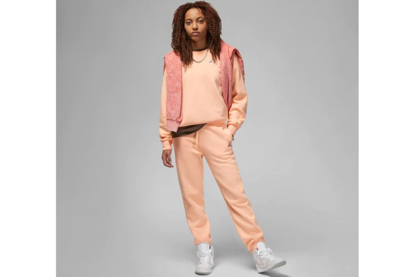 Jordan Brooklyn Fleece Γυναικείο Παντελόνι Φόρμας Πορτοκαλί