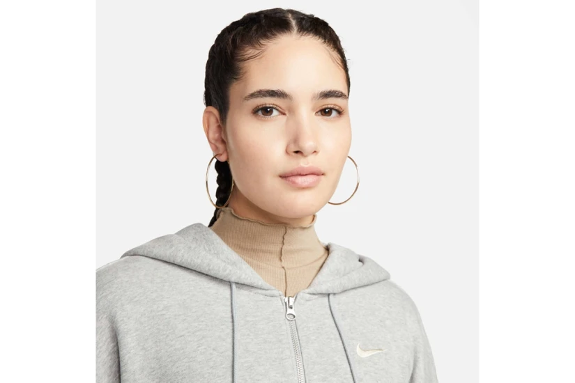 Nike Sportswear Phoenix Fleece Γυναικεία Ζακέτα με Κουκούλα Γκρι