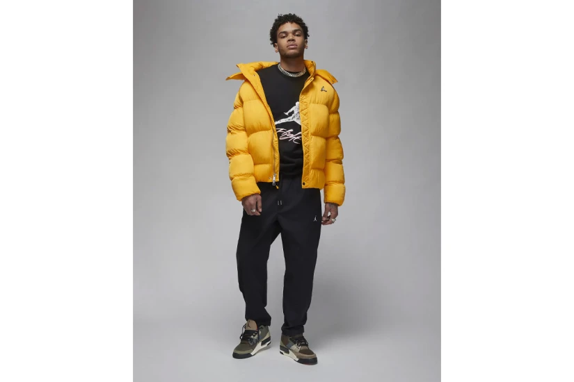 Jordan Ανδρικό Puffer Μπουφάν Κίτρινο