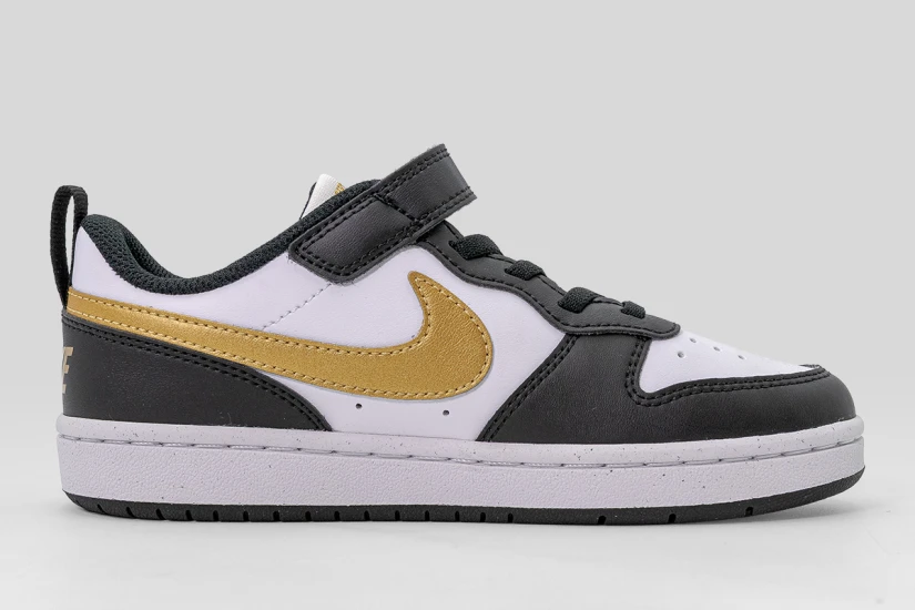 Nike Court Borough Low Recraft Παιδικά Sneakers Λευκά, Μαύρα, Χρυσά
