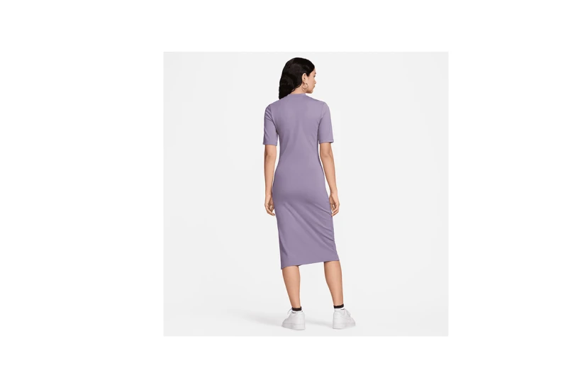 Nike Sportswear Essential Γυναικείο Κοντομάνικο Φόρεμα Midi Μωβ