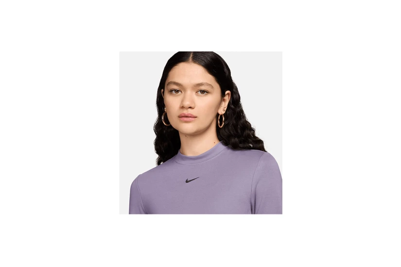 Nike Sportswear Essential Γυναικείο Κοντομάνικο Φόρεμα Midi Μωβ