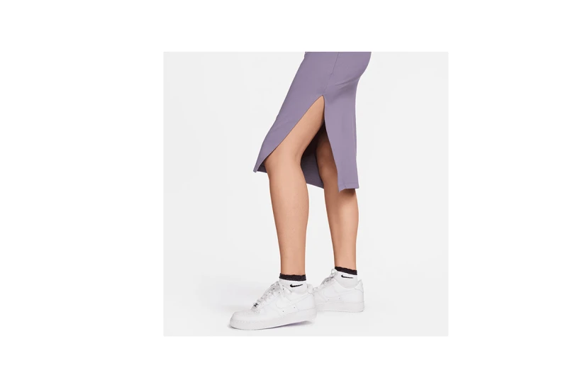 Nike Sportswear Essential Γυναικείο Κοντομάνικο Φόρεμα Midi Μωβ