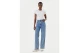 Tommy Jeans Badge Ribbed Γυναικείο Κοντομάνικο T-Shirt Λευκό