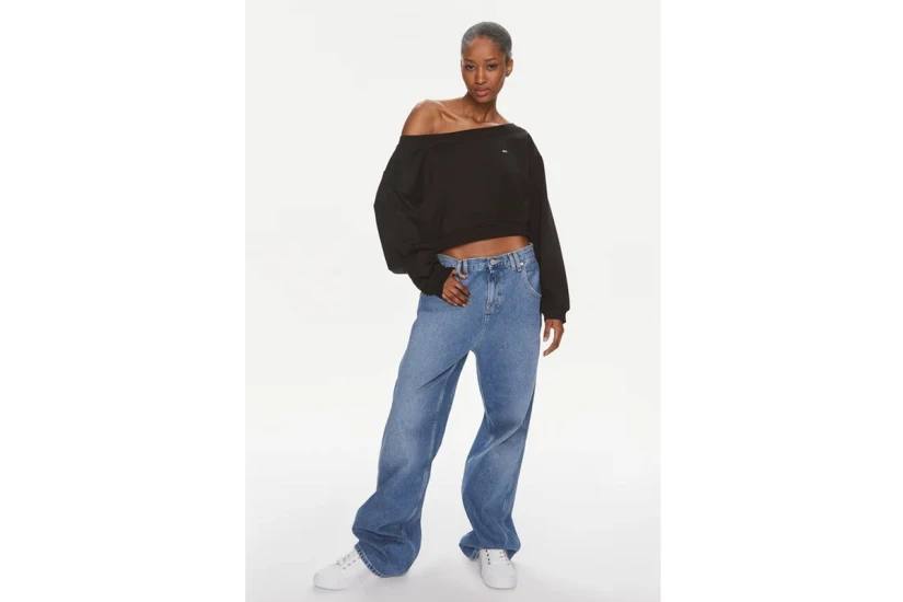 Tommy Jeans Crp Off Shoulder Crew Μπλούζα Με Λαιμόκοψη Γυναικεία 