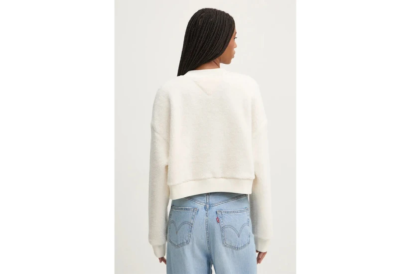 Tommy Jeans Teddy Fleece Oversized Γυναικεία Μακρυμάνικη Μπλούζα