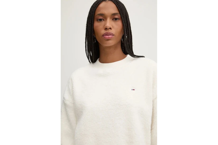 Tommy Jeans Teddy Fleece Oversized Γυναικεία Μακρυμάνικη Μπλούζα