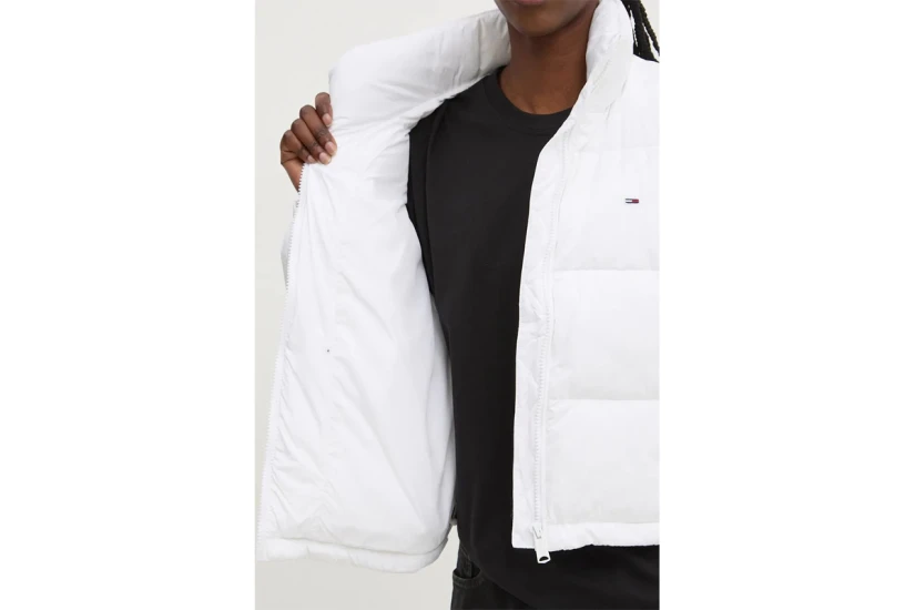 Tommy Jeans Crop Essential Γυναικείο Puffer Μπουφάν Λευκό