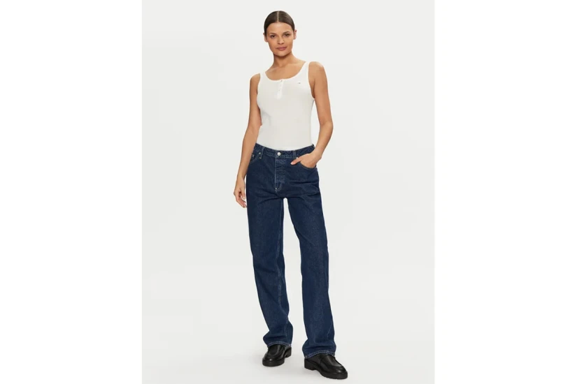 Tommy Jeans Γυναικεία Αμάνικη Μπλούζα Λευκή