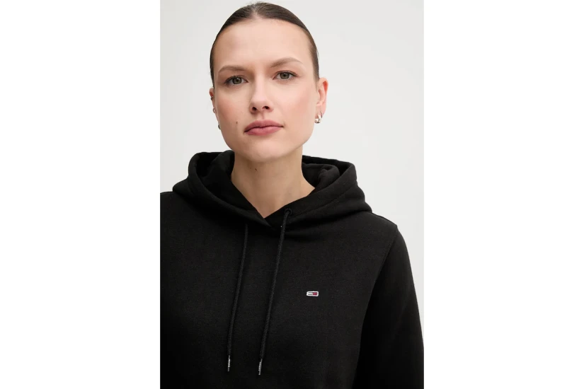 Tommy Jeans Flag Embroidery Drawstring Γυναικείο Φούτερ με Κουκούλα