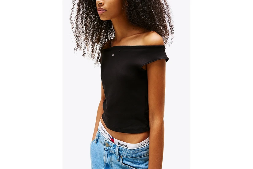 Tommy Jeans Γυναικεία Αμάνικη Μπλούζα Μαύρη