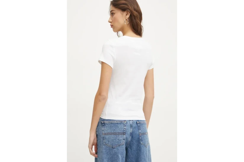 Tommy Jeans Slim C-Neck Γυναικείο Κοντομάνικο T-Shirt Εκρού