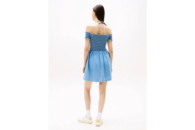 Tommy Jeans Chambray Fit And Flare Γυναικείο Τζιν Φόρεμα Mini
