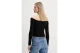 Tommy Jeans Essential Slim Fit Γυναικεία Μακρυμάνικη Μπλούζα Μαύρη