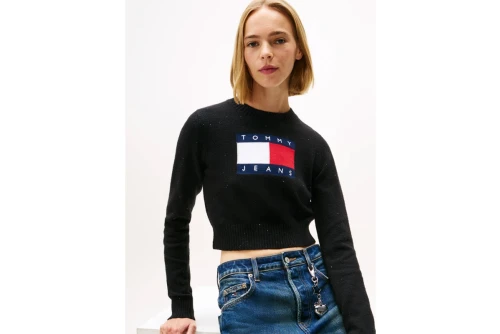 Tommy Jeans Flag Sequin Slim Πουλόβερ Γυναικείο (DW0DW21690 BDS)