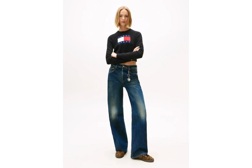 Tommy Jeans Flag Sequin Slim Πουλόβερ Γυναικείο (DW0DW21690 BDS)