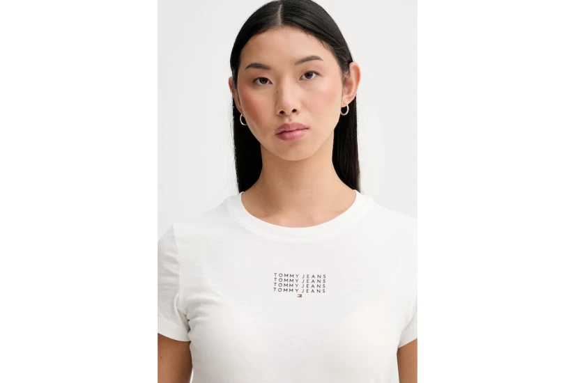Tommy Jeans Multi Linear Γυναικείο Κοντομάνικο T-Shirt Λευκό
