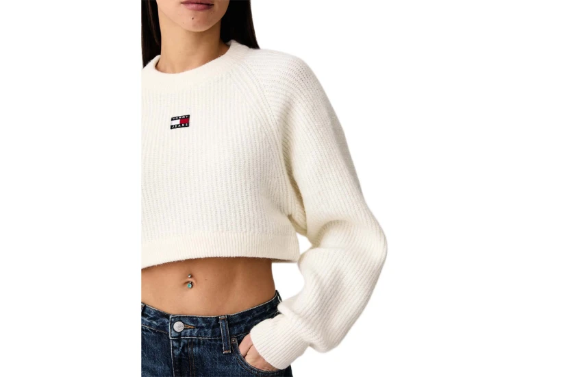 Tommy Jeans Badge Crop With Alpaca Πουλόβερ Γυναικείο (DW0DW22024 YBH)