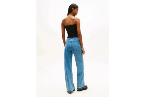 Tommy Jeans Slim Bandeau Rib Top Αμάνικο Γυναικείο (DW0DW22263 BDS)