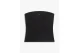 Tommy Jeans Slim Bandeau Rib Γυναικείο Αμάνικο Top Μαύρο