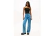 Tommy Jeans Slim Bandeau Rib Γυναικείο Αμάνικο Top Μαύρο
