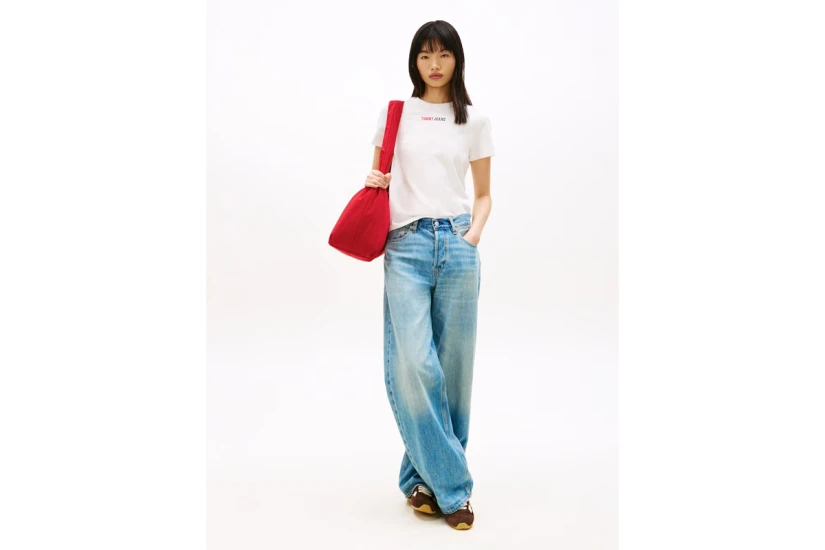 Tommy Jeans Essential Logo 2 Γυναικείο Κοντομάνικο T-Shirt Εκρού