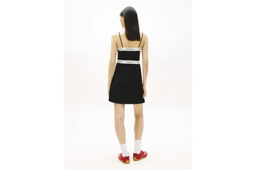 Tommy Jeans Tape Fandf Strappy Γυναικείο Φόρεμα Mini Μαύρο, Λευκό