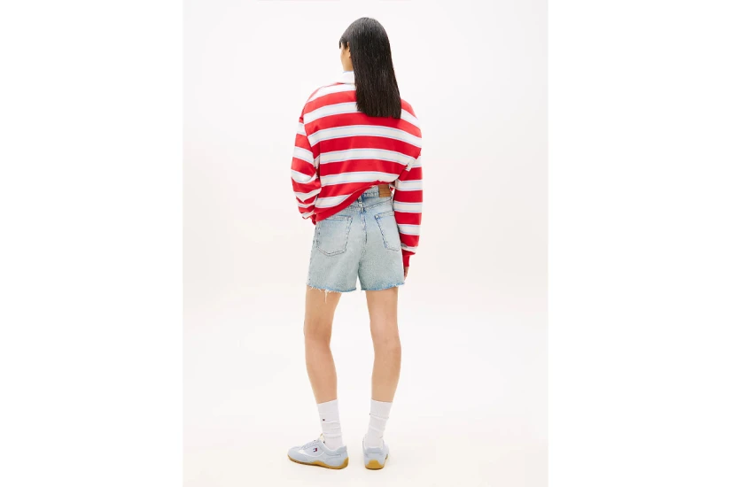Tommy Jeans Faded Straight Leg Mom Γυναικείο Τζιν Σορτς Γαλάζιο