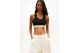 Tommy Jeans Γυναικείο Αμάνικο Crop Top Μαύρο, Λευκό