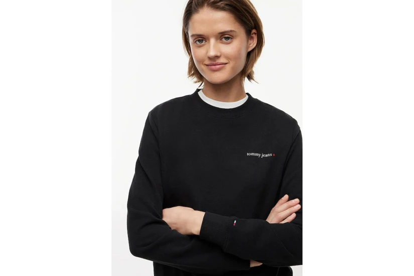 Tommy Jeans Γυναικείο Μακρυμάνικο Φούτερ Μαύρο