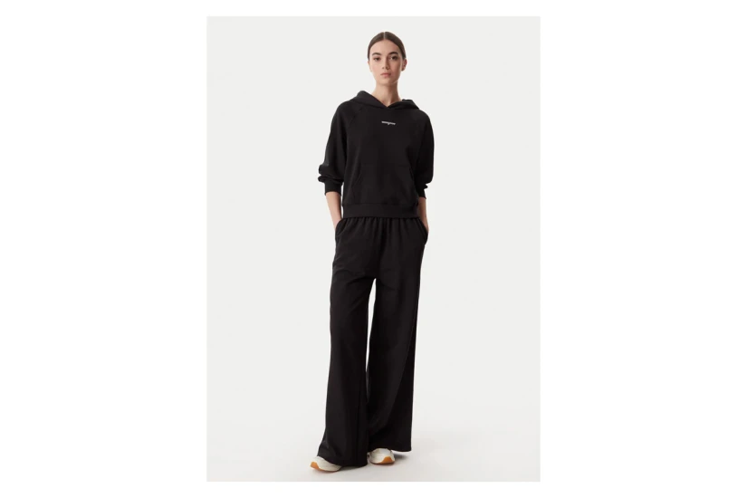 Tommy Jeans Wide Leg Γυναικείο Παντελόνι Φόρμας Μαύρο